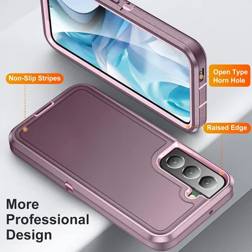 Vista 3 de Funda protectora para Galaxy S22 para mujer, a prueba de caídas híbrida, resistente, resistente, a prueba de golpes, ajuste delgado, para Galaxy