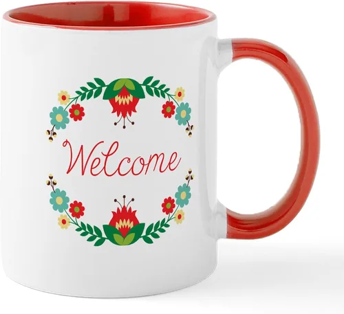 Vista 24 de CafePress Tazas de flores de lavanda 11 oz (11.0 fl oz) Taza de café de cerámica Blanco