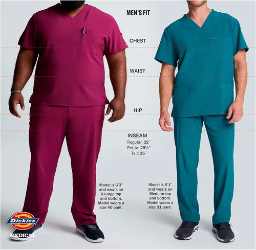 Vista 4 de Dickies Dynamix Men Warm Up Scrubs Jacket Zip Front DK310