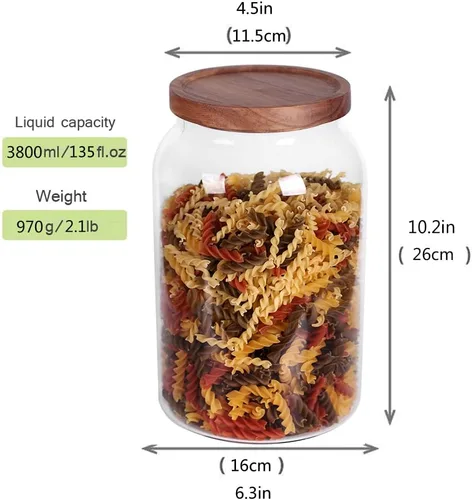Vista 2 de LEAVES AND TREES Y Tarro de vidrio de 1 galón con tapa hermética y parte inferior antideslizante para almacenamiento de alimentos secos