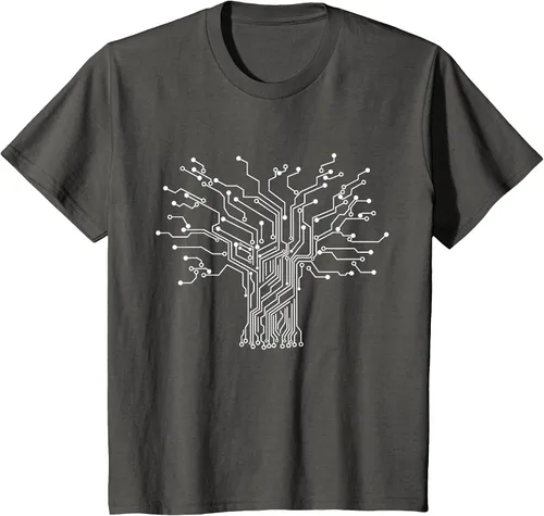 Vista 25 de Electronics Technician Binary Tree - Electrical Engineer T-Shirt Asphalt Grey