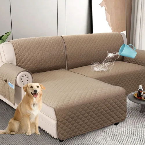 Vista 10 de H.VERSAILTEX Fundas de Sofá Seccional 100% Impermeables de 2 Piezas Fundas de Sofá en Forma de L Lavables para Perros Antideslizantes