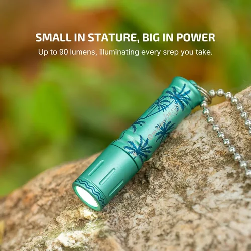 Vista 3 de OLIGHT - Linterna i3E EOS EDC AAA de 90 lúmenes, con lente de polimetilmetacrilato TIR, compacta, para llavero, noche y campamento, verde y azul