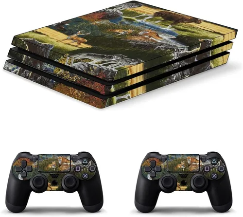 Vista 6 de Mountain Wildlife Nature Bear - Calcomanías protectoras compatibles con el controlador de consola original PS4 Slim PS4 Pro