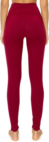 Vista 5 de Leggings Depot ActiveFlex - Leggings activos de cintura alta para mujer, cintura de 5 pulgadas, disponibles en tallas grandes Borgoña