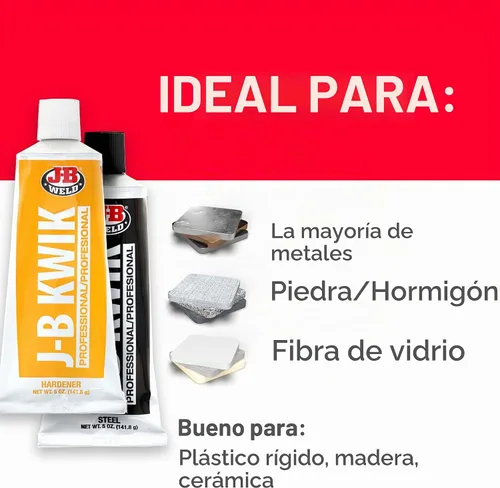 Vista 4 de J-B Weld 8271 KwikWeld - Paquete doble de epoxi reforzado de acero de tamaño profesional, 10 onzas