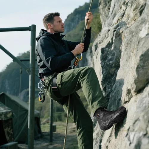 Vista 9 de FREE SOLDIER Botas tácticas impermeables para hombre, botas de trabajo ligeras y cómodas, botas de combate para senderismo