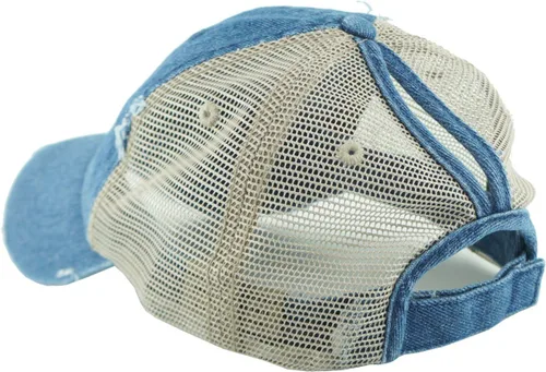 Vista 6 de MIRMARU Gorra de béisbol para mujer, de algodón lavado, con malla en la espalda, moño alto desordenado