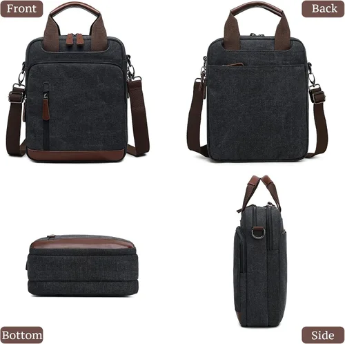 Vista 6 de mygreen Pequeño bolso cruzado de lona para el hombro, bolso de mensajero, bolso de trabajo