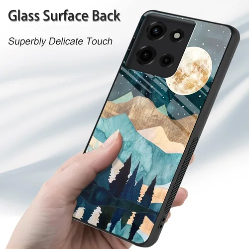 Vista 113 de Funda para Motorola Moto Edge 2022, cubierta trasera de vidrio templado con protector de pantalla, funda protectora a prueba de golpes para Motorola