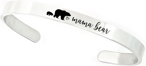 Vista 14 de SM Design Pulsera de mamá oso regalo para mamá con cachorros, día de San Valentín, cumpleaños, cantidad personalizada de cachorros, regalo para mamá