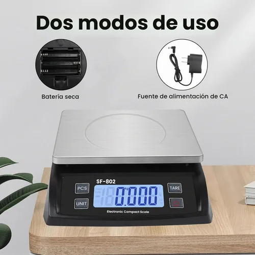 Vista 5 de Báscula Digital de Cocina 30kg/66lb Gran Báscula de Alimentos para Hornear Cocinar Escala de Pan de Acero Inoxidable con Pantalla LCD Escalas
