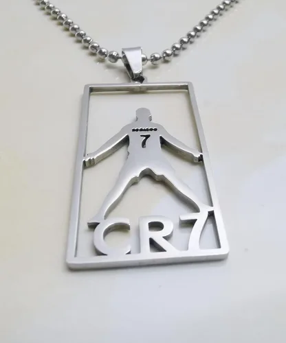 Vista 5 de Toogod Ronaldo-7 - Collar de fútbol número 7 con estrella de fútbol número 7 para adolescentes, hombres y mujeres, Acero inoxidable, Acero inoxidable