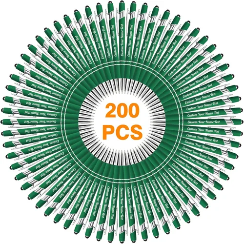 Vista 78 de Bolígrafo personalizado, 1 unidad, bolígrafo personalizado con logotipo de mensaje de nombre comercial grabado, lápiz digital de tinta negra suave