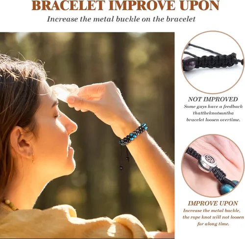 Vista 7 de Triple Protection Bracelet - for Protect & Balance - Energy Crystal Handmade Bracelets for Men Women