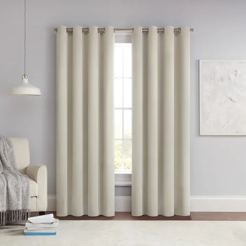 Vista 13 de Eclipse Thermapanel Cortina lisa de ventana moderna para oscurecer la habitación, con bolsillo para cortinero, para dormitorio (1 panel), 54 x 63