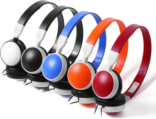 Vista 7 de Keewonda Auriculares al por mayor a granel para el aula (KW-X25) Paquete de 25 auriculares para niños a granel auriculares plegables para escuela