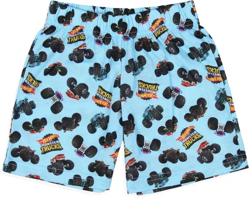 Vista 4 de INTIMO Hot Wheels - Conjunto de pijama para niños pequeños con estampado de camiones monstruo