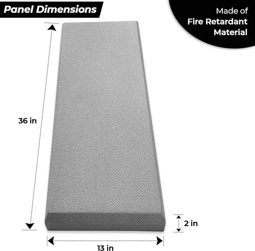 Vista 3 de Panel acústico negro Fibra de vidrio paquete de 2 Panel profesional de absorción de sonido Panel decorativo a prueba de sonido Panel