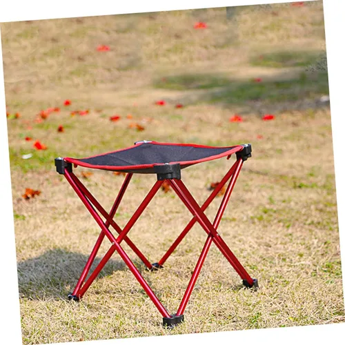 Vista 7 de Outanaya Taburete plegable de metal rojo para exteriores