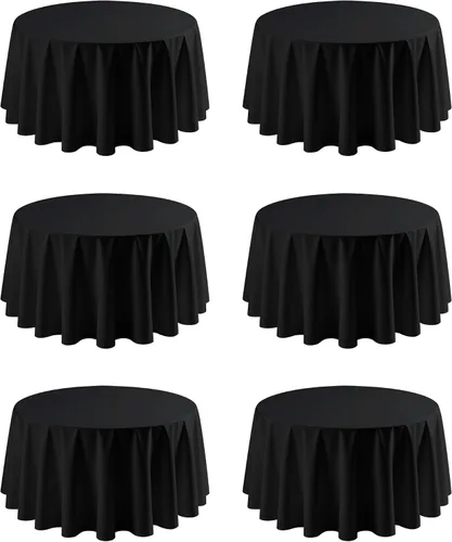 Vista 19 de Niuara Mantel de Mesa Rectangular Negro - Paquete de 6, 60" × 84" Mantel de Tela Lavable para Mesas de 5 Pies, Resistente a las Arrugas y a Prueba