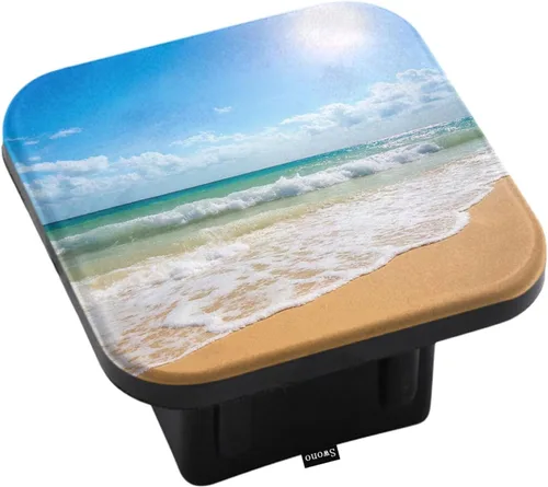 Vista 22 de Swono Adventure Awaits - Cubiertas de enganche de 2 pulgadas con cita de inspiración de aventura y montañas, tapón de enganche de tubo receptor
