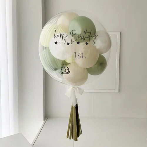 Vista 5 de Calcomanía de globo de feliz cumpleaños, decoración de fiesta Bobo, 5 piezas de letras y números, calcomanías de globos de cumpleaños DIY
