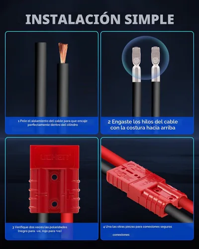 Vista 7 de Orion Motor Tech Paquete de 4 conectores de cable, kit de enchufe de arnés de cables de 50 A para cables de calibre 6-12, batería de 12 V-36 V