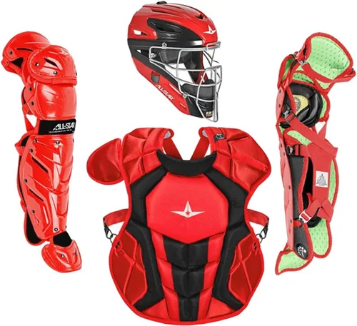 Vista 7 de All-Star Eje S7 de 9 a 16 años – Kit de equipo de captura de béisbol (incluye casco, protector de pecho, protectores de piernas), cumple con NOCSAE
