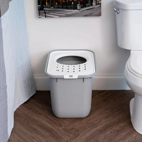 Vista 8 de IRIS USA - Caja de arena higiénica cuadrada para gatos, bandeja grande para gatos con tapa de captura de partículas de arena, menos residuos