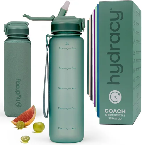 Vista 15 de Hydracy Botella de agua de plástico Tritan de 2.3 L sin BPA con correa de hombro ajustable, tapa a prueba de derrames y práctica boquilla de Lus