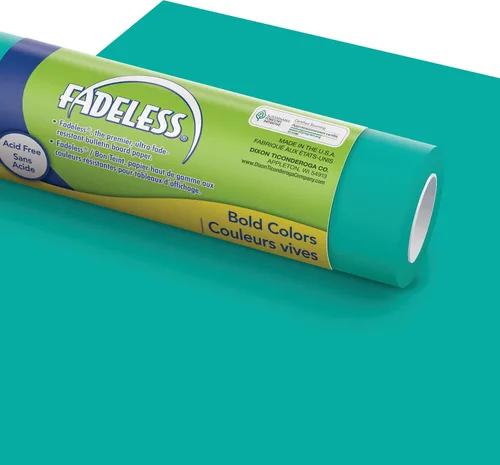 Vista 57 de Fadeless Papel para Tablón de Anuncios, Papel Resistente a la Decoloración para Decoración de Aula, 48" x 50', Azure, 1 Rollo