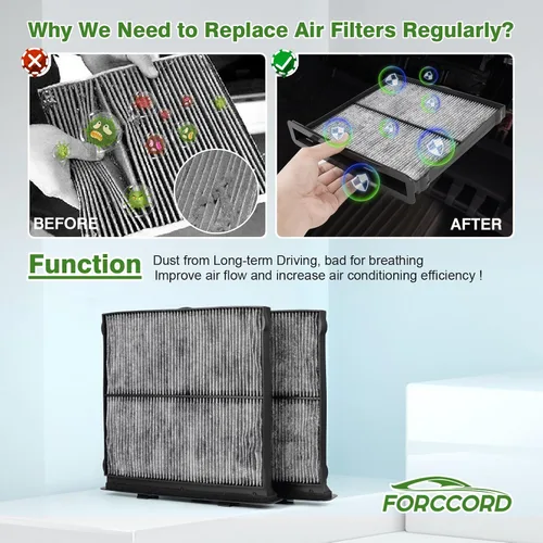 Vista 5 de Paquete de 2 filtros de aire de cabina aptos para 2019-2024 Forester, 2022-2023 2024 2025 2026 WRX Filtro de cabina de carbón activado 72880-FL000