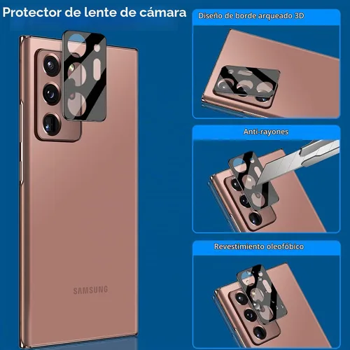 Vista 5 de LYWHL Protector de pantalla de privacidad para Samsung Note 20 Ultra, compatible con identificación de huellas dactilares, película flexible