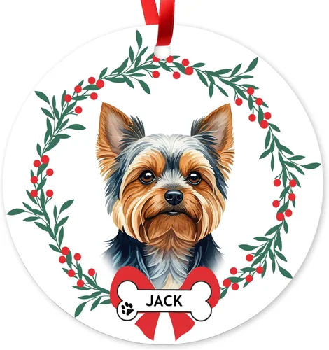 Vista 14 de Adorno de Navidad personalizado de Beagle, adorno personalizado con nombre de mascota, regalos para los amantes de los perros Beagle, decoración