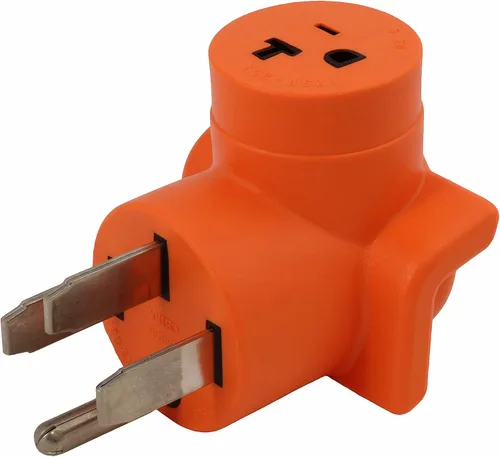 Vista 9 de AC WORKS Cable adaptador hembra doméstico de 4 clavijas de 220 voltios a 120 voltios y 15/20 amperios