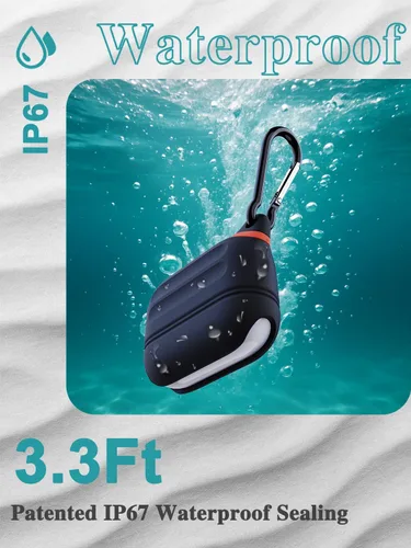 Vista 5 de Funda de silicona para AirPods Pro 3 - Impermeable, a prueba de golpes, protección contra caídas, carga inalámbrica compatible, diseño plegable