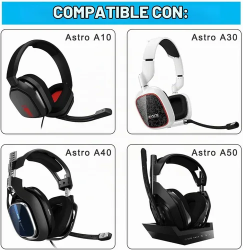 Vista 4 de Cable de repuesto para Astro A40 A10, 2.0 M, 6.5 pies, cable de audio de 0.138 in, cable auxiliar compatible con auriculares para juegos A10 A40