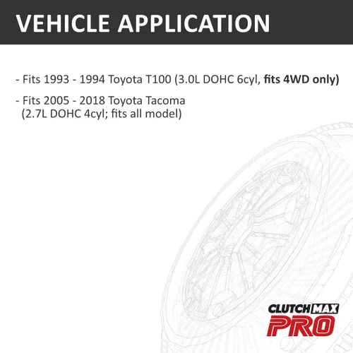 Vista 2 de PRO - Kit de embrague OEM resistente con volante compatible con Tacoma Pickup 2005-2018 2.7L 2WD y 4WD (CP16094HDFW-CK) OEM Replacement fits SR