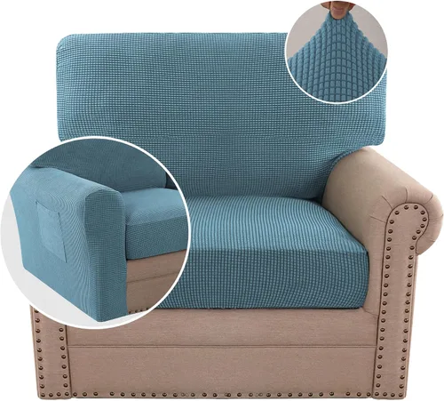 Vista 89 de H.VERSAILTEX Fundas elásticas para sillas de varias piezas, fundas para cojines ajustables para asiento y respaldo
