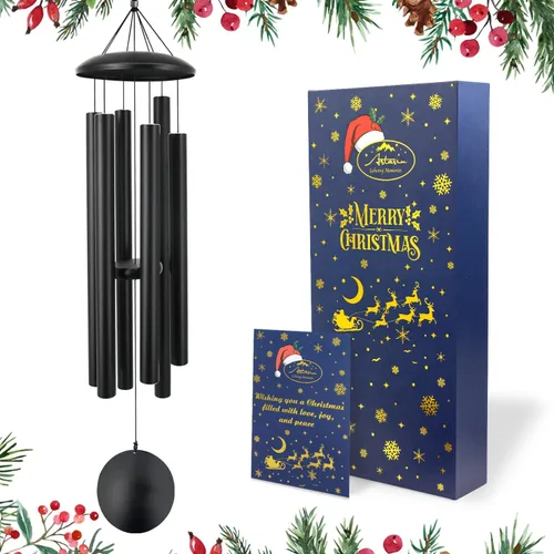 Vista 14 de ASTARIN Campanillas de viento conmemorativas para exteriores, 36 pulgadas con 6 tubos pesados, tono profundo para decoración colgante de jardín