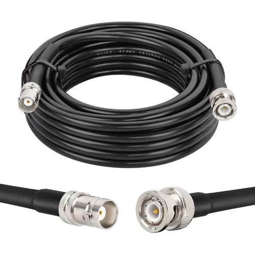 Vista 9 de MOOKEERF Cable coaxial BNC macho a BNC hembra de 50 ohmios RG8X coaxial de pérdida ultra baja para antena, radio RF, módem, osciloscopio, espectro