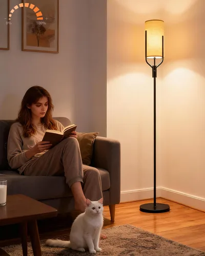 Vista 17 de Lámpara de pie de flores para sala de estar, moderna lámpara de pie de árbol con cabezas ajustables, 3 luces 3000 K suave blanco cálido lámpara