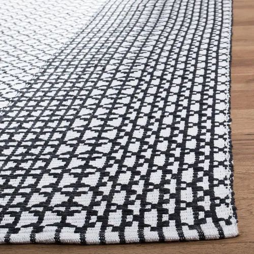 Vista 4 de SAFAVIEH Colección Montauk - Alfombra de pasillo, 2 pies 3 pulgadas x 7 pies, color negro y marfil, algodón hecho a mano, ideal para zonas de alto