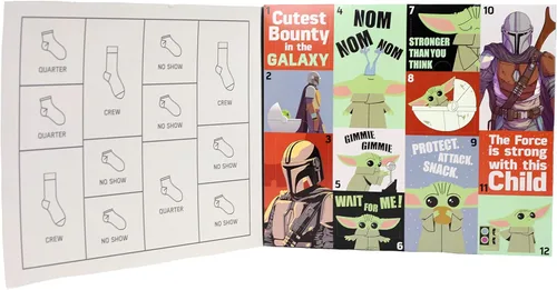 Vista 3 de Star Wars Caja de Adviento The Mandalorian de 12 días de calcetines para niño, Multi colorido