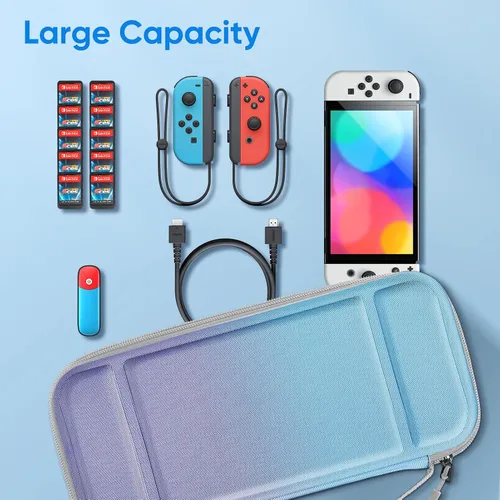 Vista 8 de Fintie - Estuche de transporte para Nintendo Switch OLED Modelo 2021Switch 2017, resistente a los golpes Funda protectora de carcasa dura