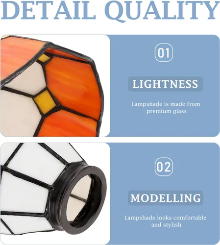 Vista 6 de SOLUSTRE Pantalla de cristal E27 cubierta de luz de vidrieras Protector de araña colgante de reemplazo de accesorio de iluminación para decoración