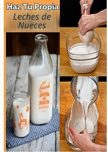 Vista 3 de Bolsa de leche de nueces de malla fina de alta calidad de 200 micrones para leche de almendras/leche de soja/yogur/jugo – gasa de nailon de malla