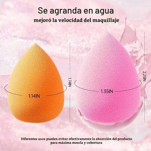 Vista 4 de AJOKE Juego de esponjas de maquillaje perfectas para líquidos, esponjas de maquillaje de belleza multicolores, 10 piezas
