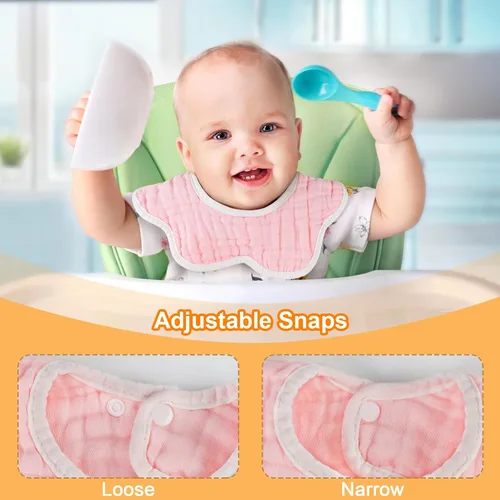 Vista 4 de Accmor Muslin Baby Bibs Baby Bandana Drool Bibs for Unisex Boys Girls, Cotton Baby Drool Bibs for Teething Drooling